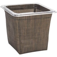 Front of the House Metroweave 7 inch x 6 1/2 inch x 5 3/4 inch Copper Mesh Woven Vinyl Deep Housing / Pan Set - 4/Case