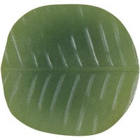 Front of the House 4 1/2 inch x 4 1/4 inch Green Vinyl Banana Leaf Coaster - 12/Pack