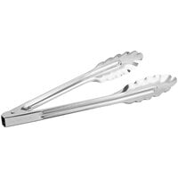 Choice 9 1/2" Extra Heavy-Duty Stainless Steel Utility Tongs