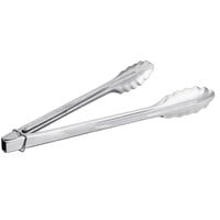 Choice 12" Heavy-Duty Stainless Steel Utility Tongs