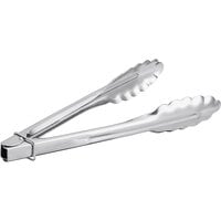 Choice 9 3/4" Heavy-Duty Stainless Steel Utility Tongs