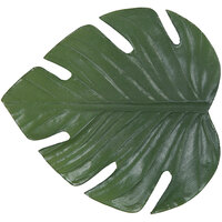 Front of the House 5 inch x 4 3/4 inch Green Vinyl Philodendron Leaf Coaster - 12/Pack
