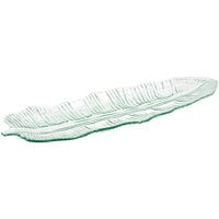 Front of the House Arctic 36" x 13" Clear Glass Leaf Platter - 2/Case