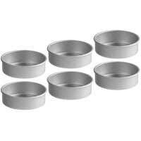 Choice 6 inch x 2 inch Round Straight Sided Aluminum Cake Pan - 6/Case