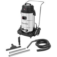 Powr-Flite PF53 15 Gallon Stainless Steel Wet / Dry Vacuum with Toolkit