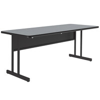 Correll 30" x 60" Rectangular Gray Granite Finish Desk Height Thermal-Fused Laminate Top Computer and Training Desk