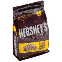 HERSHEY'S Semi-Sweet Mini 4M Chocolate Baking Chips 5 lb. Resealable Bag - 6/Case