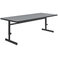Correll 30" x 48" Rectangular Gray Granite Finish 21" - 29" Adjustable Height Thermal-Fused Laminate Top Computer and Training Desk