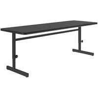 Correll 24 inch x 60 inch Rectangular Black Granite Finish 21 inch - 29 inch Adjustable Height Thermal-Fused Laminate Top Computer and Training Desk