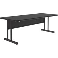 Correll 30 inch x 60 inch Rectangular Black Granite Finish Keyboard Height Thermal-Fused Laminate Top Computer and Training Desk