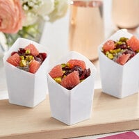 Choice 2.3 oz. White Plastic Mini Angled Appetizer Cup - 200/Case