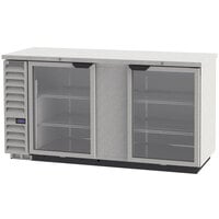 Beverage-Air BB68HC-1-G-S 68 inch Stainless Steel Counter Height Glass Door Back Bar Refrigerator