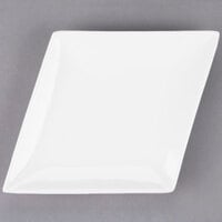 CAC DM-C14 White Diamond 12 1/4 inch x 9 1/2 inch Bright White Porcelain Coupe Dinner Plate - 12/Case