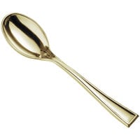 Visions 4 inch Gold Plastic Tasting Spoon - 400/Box