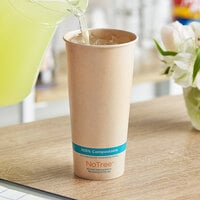 World Centric NoTree 22 oz. Natural Compostable Paper Cold Cup - 1000/Case