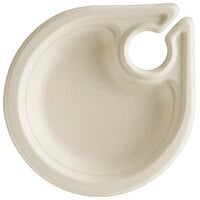 World Centric 7 1/2" Round Compostable Fiber Plate with Drink Holder