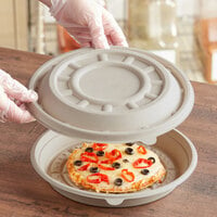 World Centric 8 inch Compostable Fiber Round Pizza Lid Only - 200/Case