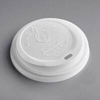 World Centric 10-20 oz. White Paper Hot Cup PLA Travel Lid - 1000/Case