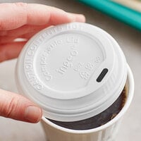 World Centric 8 oz. White Paper Hot Cup PLA Travel Lid - 1000/Case