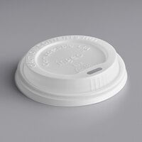 World Centric 8 oz. White Paper Hot Cup PLA Travel Lid - 1000/Case