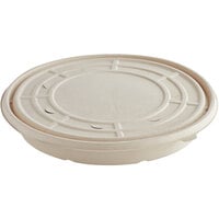 World Centric 12 inch Compostable Fiber Round Clamshell Pizza Container - 100/Case