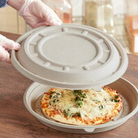 World Centric 10 inch Compostable Fiber Round Pizza Lid Only - 200/Case