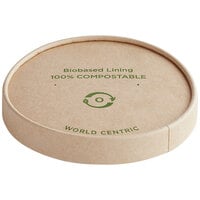 World Centric NoTree 12-32 oz. Compostable Paper Kraft Lid - 500/Case