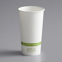 World Centric NoTree 20 oz. White Compostable Paper Hot Cup - 1000/Case
