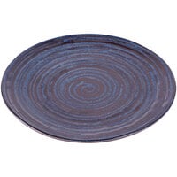 Elite Global Solutions Stardust 8 3/4" Glossy / Matte Blue Swirl Melamine Plate - 6/Case