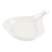 CAC FP-18-W Festiware 10 inch x 8 1/4 inch White Fry Pan Plate - 12/Case