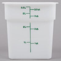 Cambro 4SFSP148 4 Qt. White Poly CamSquare® Food Storage Container
