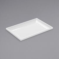 American Metalcraft 8 1/2" x 5 3/4" Rectangular White Mini Melamine Plate