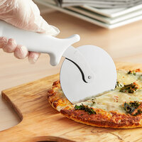 4 inch Stainless Steel Pizza Cutter with Polypropylene White Handle