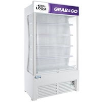 Avantco WVAC-46HC 46" White Refrigerated Air Curtain Merchandiser with Customizable Panel