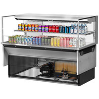 Turbo Air TOM-60L-UF-S-2SI-N 60 inch Stainless Steel Drop-In Refrigerated Open Display Case Merchandiser with 1 Shelf