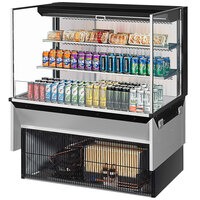 Turbo Air TOM-48L-UF-B-3SI-N 48 inch Black Drop-In Refrigerated Open Display Case Merchandiser with 2 Shelves