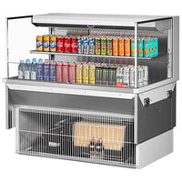 Turbo Air TOM-48L-UF-W-2SI-N 48 inch White Drop-In Refrigerated Open Display Case Merchandiser with 1 Shelf
