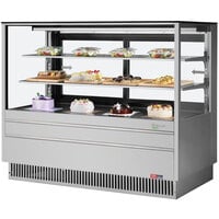 Turbo Air TCGB-60UF-S-N 60" Stainless Steel Flat Glass Refrigerated Bakery Display Case