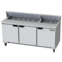 Beverage-Air SPE72HC-18 Elite Series 72" 3 Door Refrigerated Sandwich Prep Table