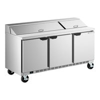 Beverage-Air SPE72HC-18 Elite Series 72" 3 Door Refrigerated Sandwich Prep Table