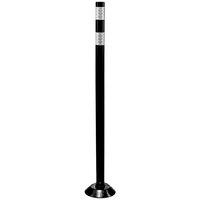 Cortina 36 inch Black Tubular Marker Post with Black Base and Reflective Bands 04-36-BWG