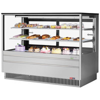 Turbo Air TCGB-72UF-S-N 72" Stainless Steel Flat Glass Refrigerated Bakery Display Case