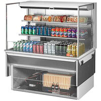 Turbo Air TOM-48L-UF-W-3SI-N 48 inch White Drop-In Refrigerated Open Display Case Merchandiser with 2 Shelves
