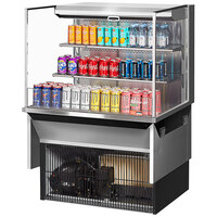 Turbo Air TOM-36L-UF-S-3SI-N 36 inch Stainless Steel Drop-In Refrigerated Open Display Case Merchandiser with 2 Shelves