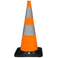 Cortina Pack N Pop 30 inch Collapsible Traffic Cone with 8 lb. Base, Reflective Bands, and LED Lights 03-501-04