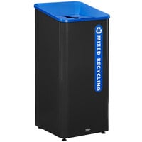 Rubbermaid Sustain 2078980 23 Gallon Black Single Stream Mixed Recycling Indoor Square Recycling Container