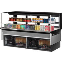 Turbo Air TOM-72L-UFD-B-2SI-N 72 inch Black Drop-In Refrigerated Open Display Case Merchandiser with 2 Shelves