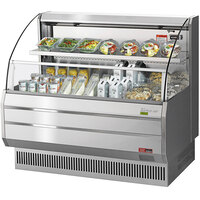 Turbo Air TOM-50LS-N 50" Stainless Steel Horizontal Refrigerated Open Low Profile Curtain Merchandiser