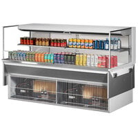Turbo Air TOM-72L-UF-W-2SI-N 72 inch White Drop-In Refrigerated Open Display Case Merchandiser with 2 Shelves