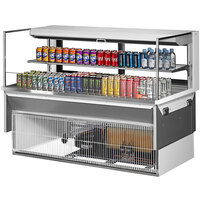 Turbo Air TOM-60L-UFD-W-2SI-N 60 inch White Drop-In Refrigerated Open Display Case Merchandiser with 1 Shelf